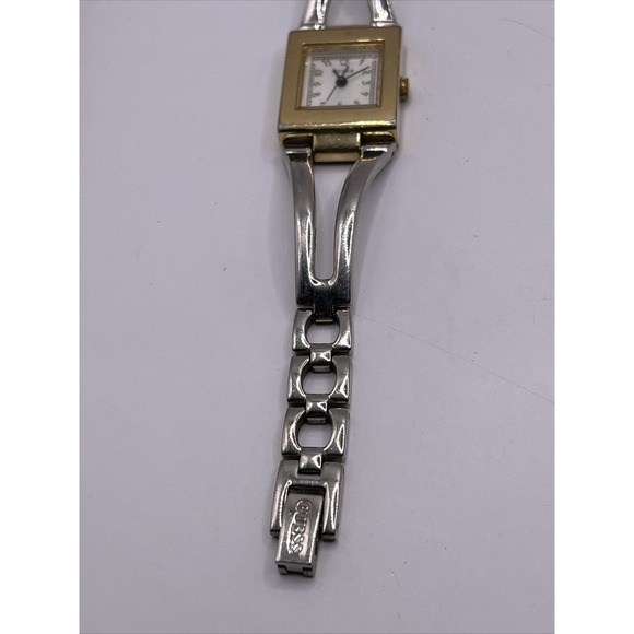 Guess Women's Quartz Watch Silver Gold Two Tone Square Dial 20mm- New Battery‎ - Picture 5 of 7